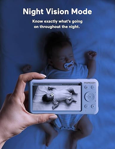 Miniatura 5 de Momcozy Monitor de bebé con 2 cámaras de 5 pulgadas, 1080P, pantalla dividida, video, monitor de bebé con cámara y audio, sin WiFi para seguridad
