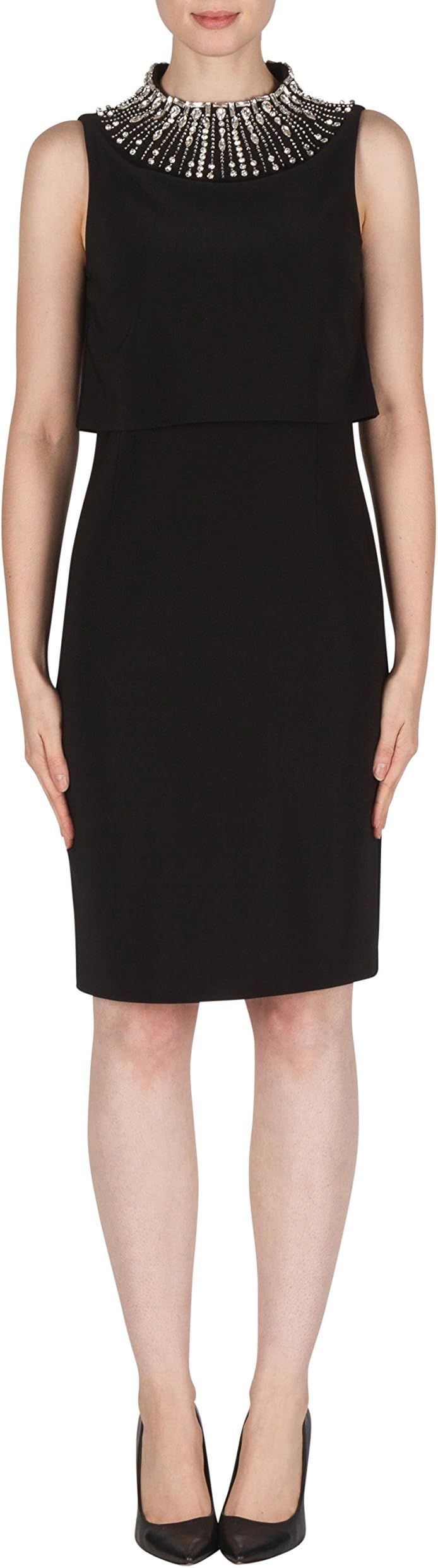 Joseph Ribkoff Jeweled Halter Neck Sleeveless Dress Style 181010