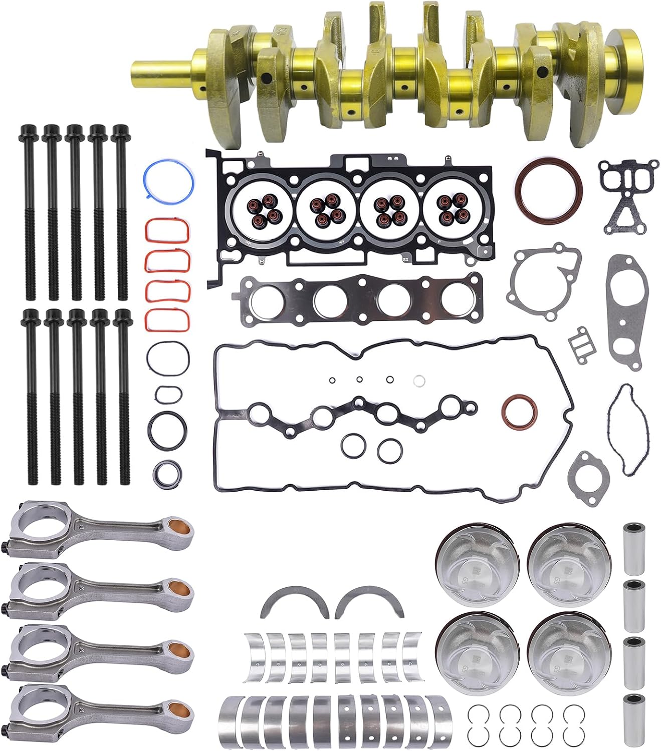 G4KJ Engine Rebuild Kit Replacement for Hyundai Tucson Sonata Santa Fe Sport Kia Sorento Optima Sportage 2.4L 231112G200 235102G500 230402G500