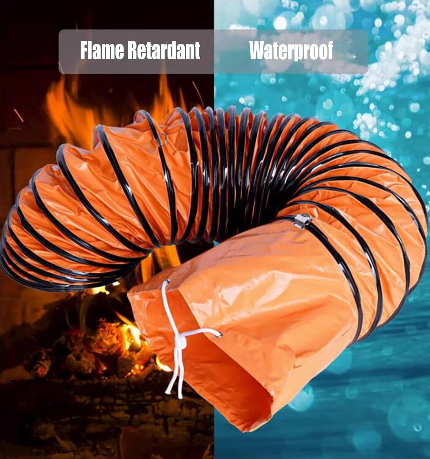 Exhaust Telescopic Hose,Flexible Telescopic Ventilation Duct Hose - Waterproof & Durable, Optimized for Enhanced Airflow in HVAC, Exhaust, and Air Conditioning Systems