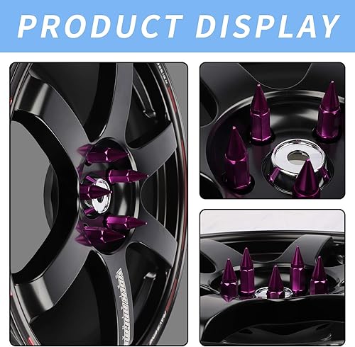 Vista 26 de 20 piezas anti robo puntiagudo extendido sintonizador rueda/llantas tuerca Lug M12X1.5+zócalo Rojo