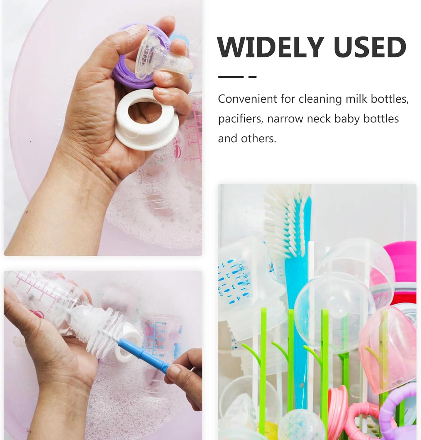 Electric Bottle Brush Detachable Silicone Cleaning Brush with Long Handle for Thorough Milk Bottle Cleaning Safe for Narrow Neck Containers Blue Kit