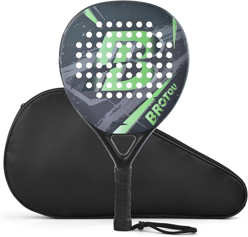 Raqueta de Pádel Tenis Superficie de Fibra de Carbono con Bolsa de Transporte | Pala de Pádel con Núcleo de Memory Foam EVA