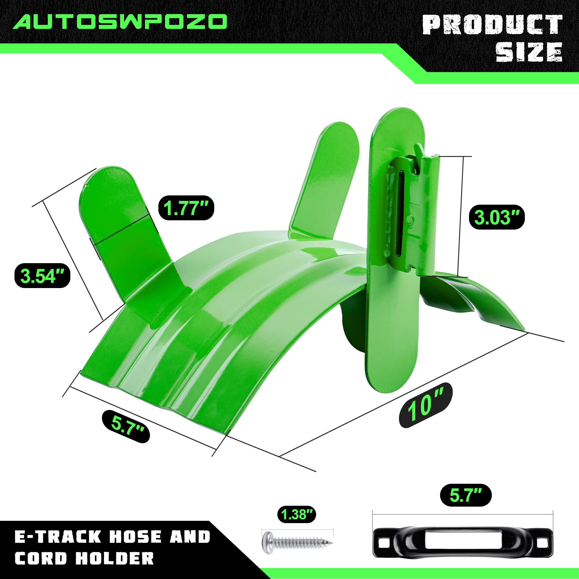 E-track Accessories 2-Pack E-Track Hose Holders - Heavy Duty Hooks For Hoses, Cords & Cables Forged Steel E-track Hooks