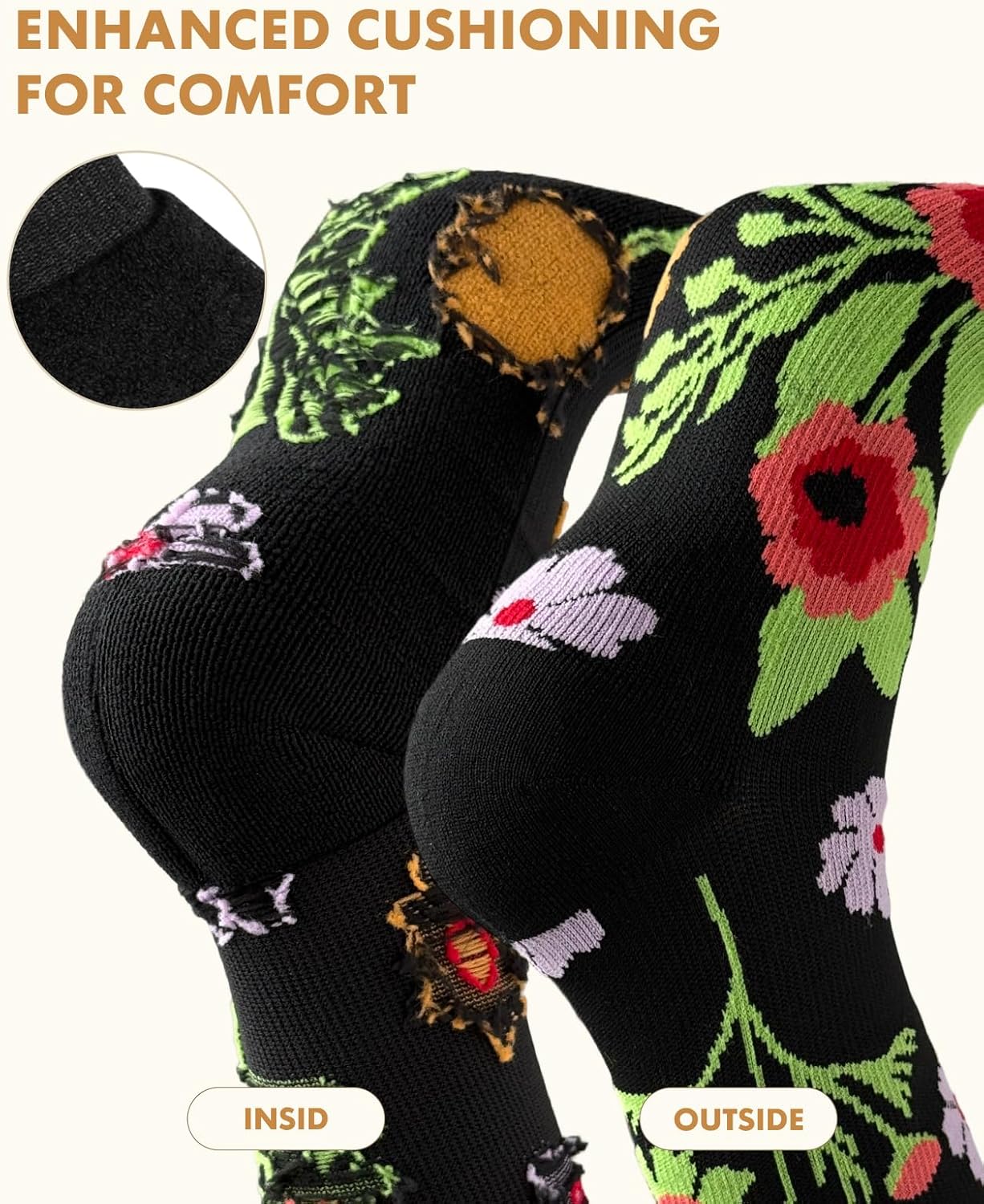 Cute Compression Socks for Women - 3 Pairs 20-30 mmHg Graduated Support Lightweight for Daily Wear Travel Nurse - Image 4