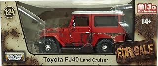 FJ40 Land Cruiser Red with White Top (Rusted Version) for Sale Series 1/24 Diecast Model Car by Motormax 79323RRS