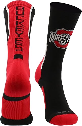 TCK Calcetines de la Universidad Estatal de Ohio Buckeyes Perimeter Crew