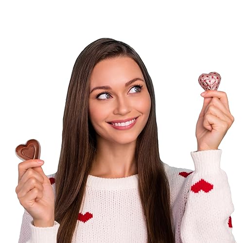 Miniatura 5 de Corazones de chocolate con leche de San Valentín corazones cremosos de chocolate con leche golosinas navideñas láminas envueltas individualmente