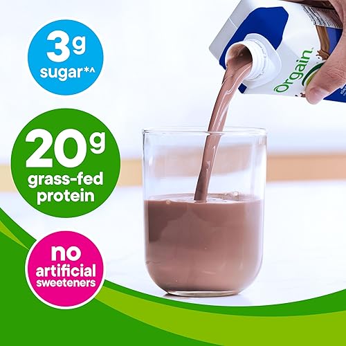 Miniatura 3 de Orgain Batido de proteína limpia alimentada con hierba, dulce de chocolate cremoso, 0.71oz de proteína, reemplazo de comidas, listo para beber, sin