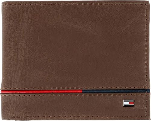 Tommy Hilfiger Leif RFID - Cartera de piel para hombre color marrón