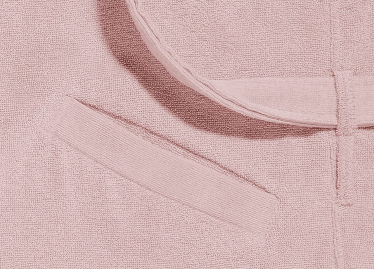 Accappatoio con Cappuccio in Morbida Spugna Tinta Unita Modello Joy Rosa L-XL Rosa