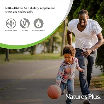 NaturesPlus Orange Juice Jr. - Pack of 2, 180 Chewable Tablets - 100 mg Vitamin C - Vegetarian, Gluten Free - 360 Total Servings