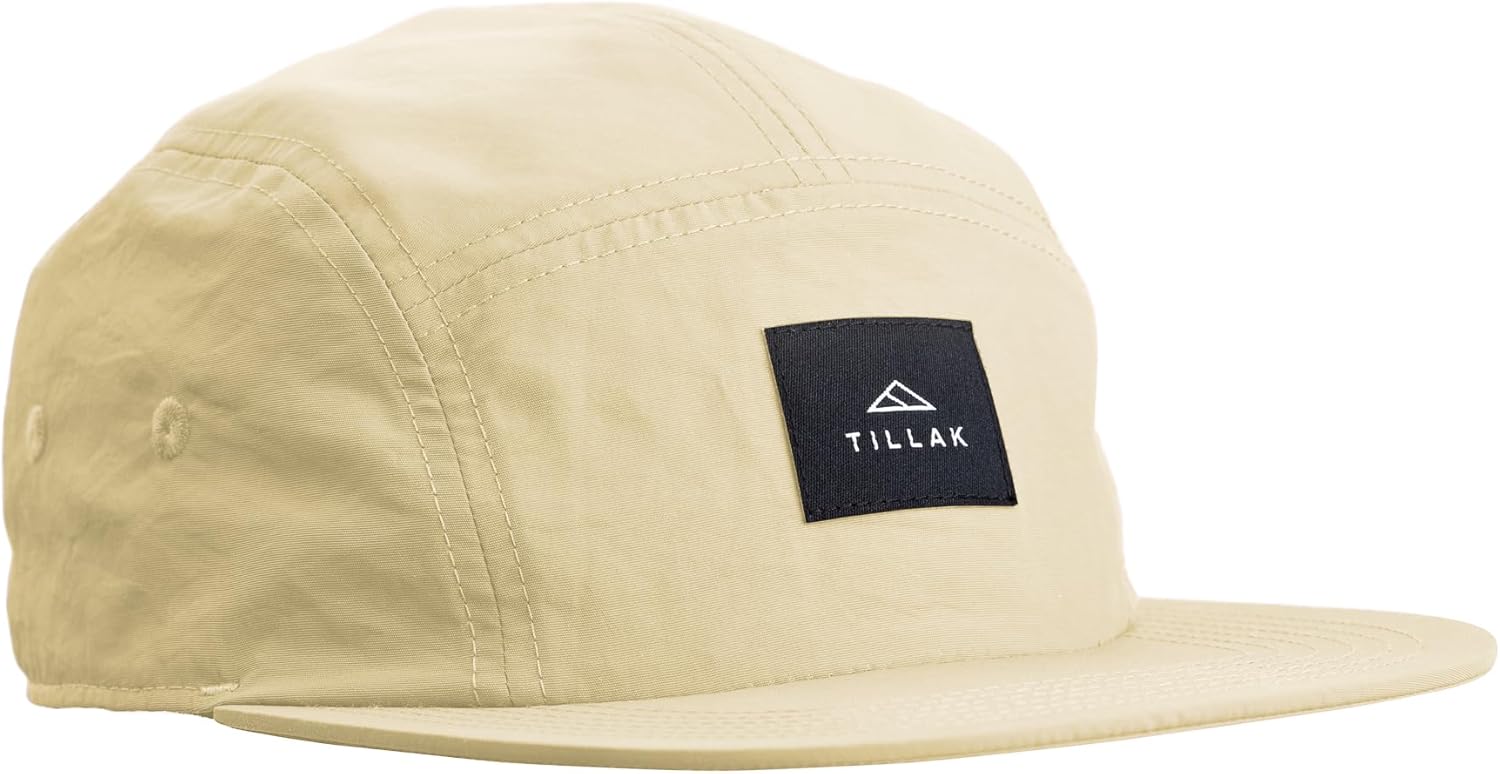 Tillak Wallowa Camp Hat, Lightweight Nylon 5 Panel Cap with Snap Closure
