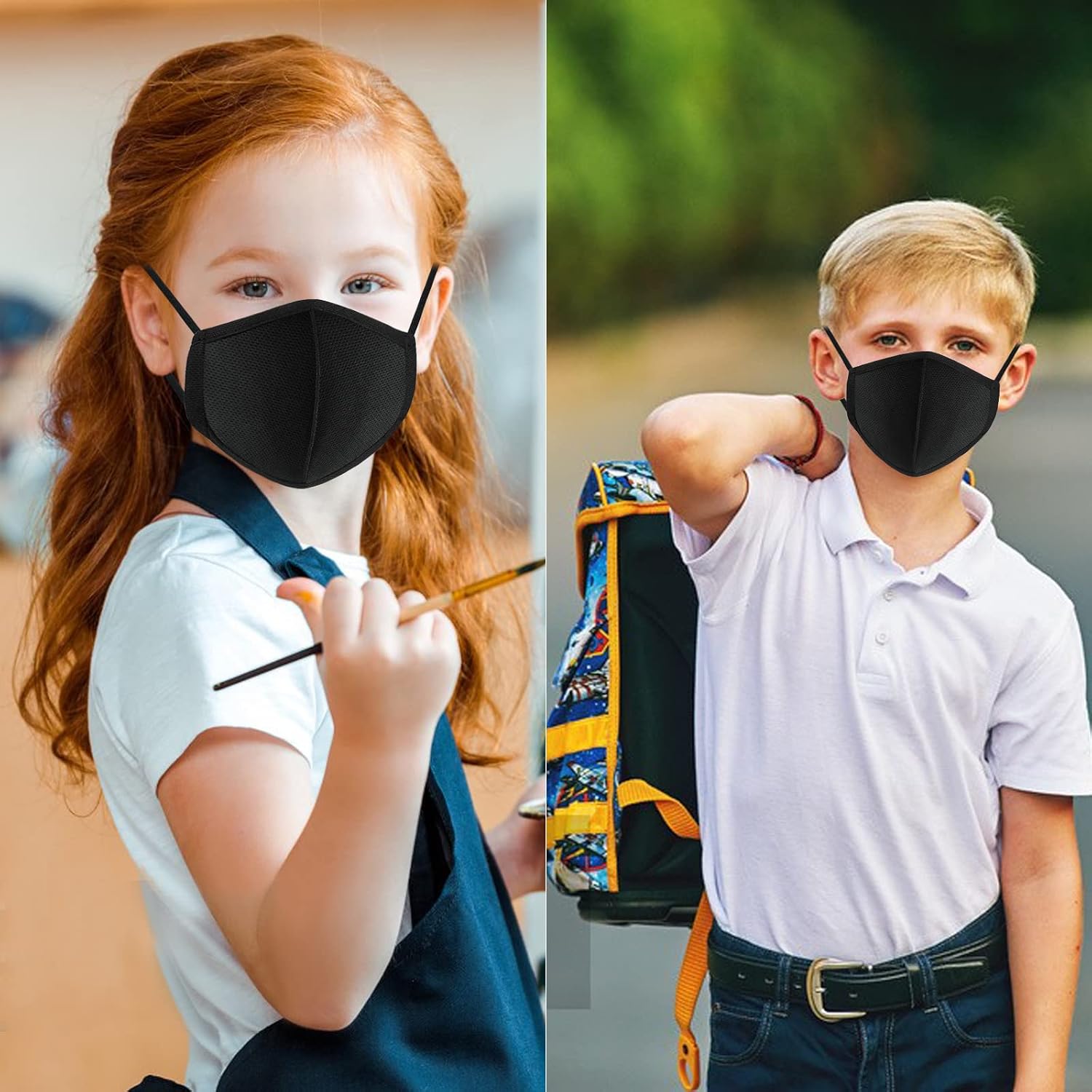 comfso 5Pack (S/XS) Child Kids Cloth Reusable Washable Face Mask Breathable with Adjustable Ear Loop