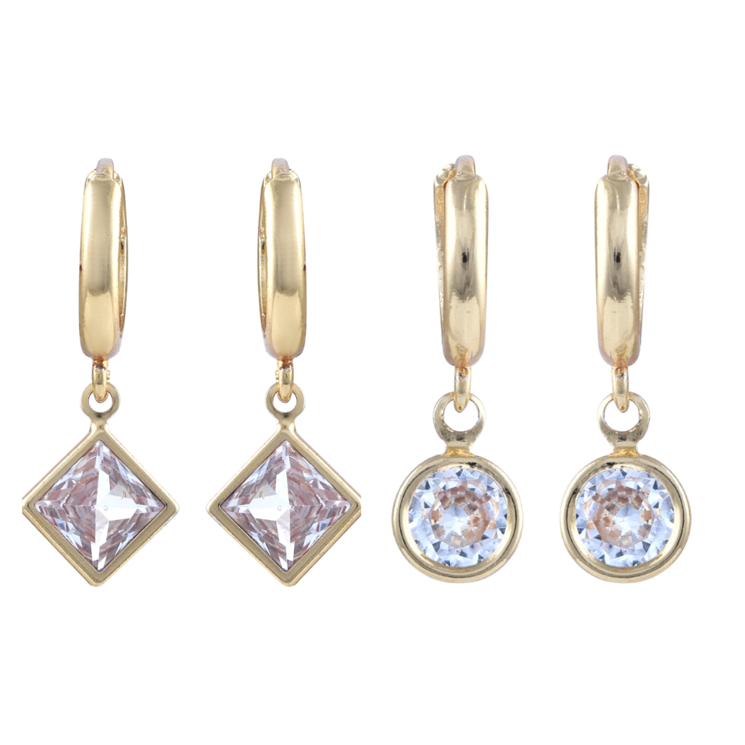 Vivastri Trending Gold Plated Alloy Cubic Zirconia Drop Earrings Combo for Women & Girls Pack of 2 -VIVA2858-2862ERG-image-11