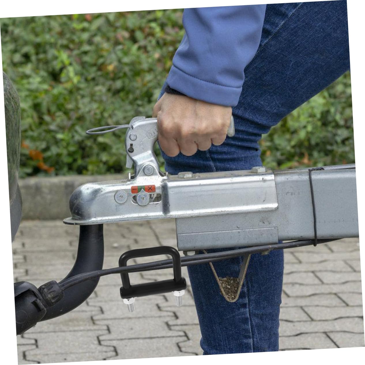Cabilock 2 Piezas Grillete de Remolque Negro Resistente Abrazadera Tensora de Enganche de Remolque Fijación Segura