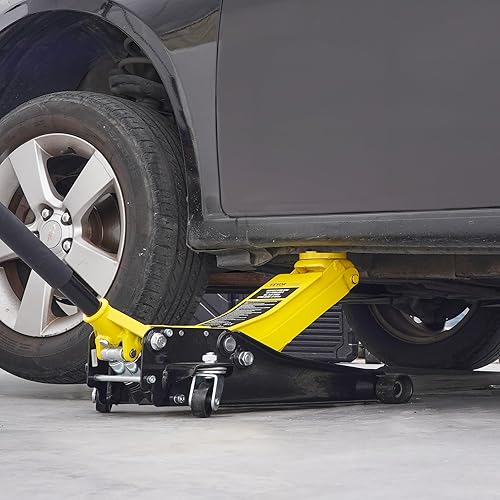 Miniatura 26 de VEVOR Gato de piso de perfil bajo, 2.5 toneladas, acero resistente, bomba de elevación rápida de doble pistón, rango de elevación de 3.64 - 19.49