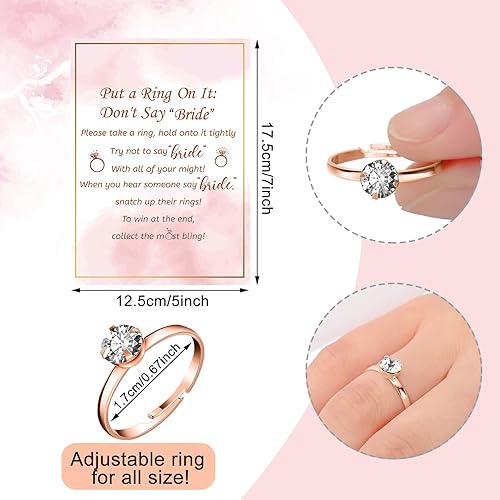 Miniatura 2 de Woanger Juego de despedida de soltera con 50 anillos falsos, temática de vegetación rústica, juegos de despedida de soltera, anillos de boda