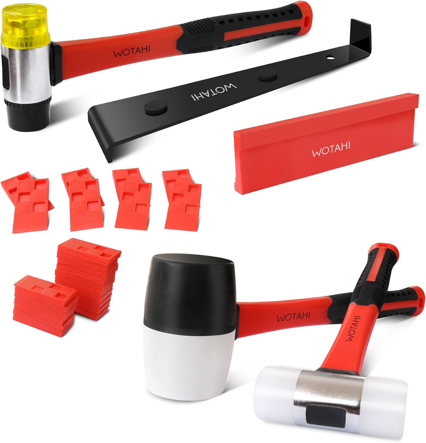 2-Piece Rubber Mallet Hammer Set & 43-Piece Pro Laminate Flooring Installation Tools Kit