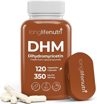 DHM Dihydromyricetin 350mg - مشتق من Ampelopsis Grossedentata، 120 كبسولة نباتية، مكمل عضوي للتخلص اليومي من السموم وتوازن الطاقة، إمداد لمدة 4 أشهر، معتمد من GMP، صنع في الولايات المتحدة الأمريكية