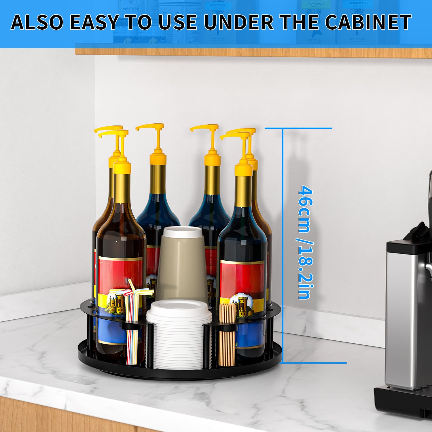 Organiseur De Sirop De Café - Support Rotatif Pour Bouteilles De Sirop