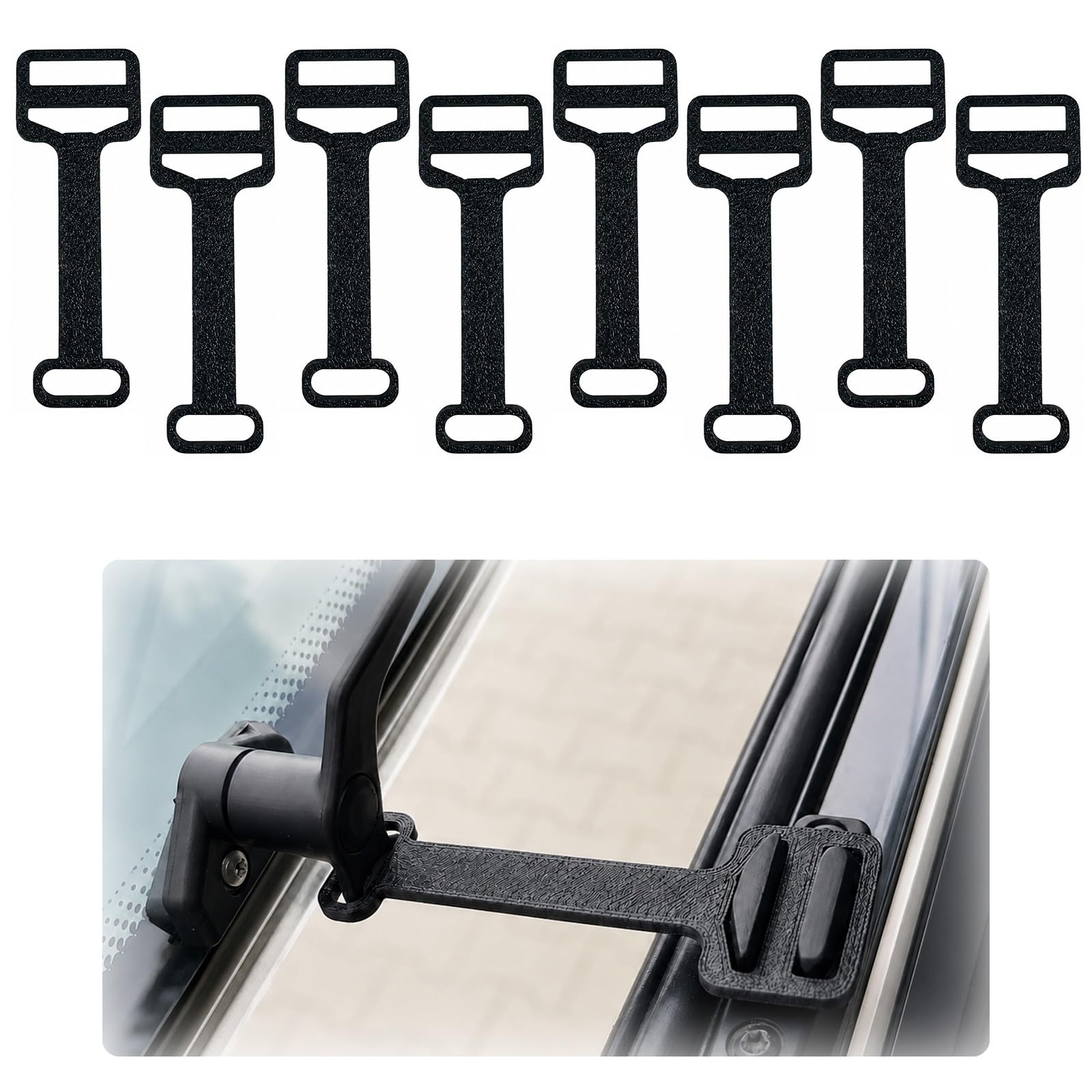 EUQWOSDD 8 Pack Adjustable Caravan Window Stays, Restrictors for Camper Motorhome Black