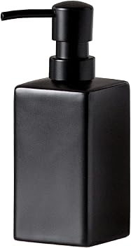 Matte Black Ceramic Square Hand Soap & Lotion Dispenser for Bathroom, Dish Soap Dispenser for Kitchen - 14oz