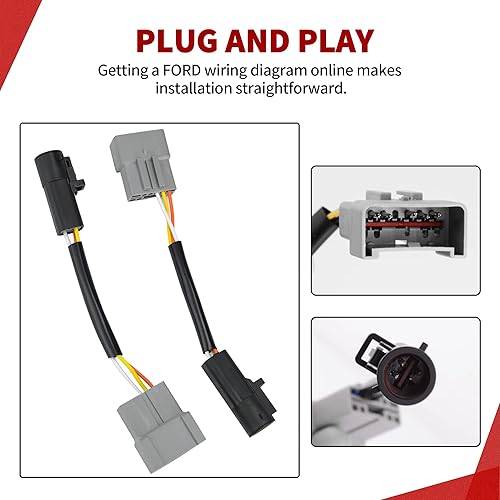 Miniatura 4 de YITAMOTOR Espejos de remolque compatibles con Ford F250 F350 F450 F550 Super Duty 1999-2007, Excursión extensible 2001-2005 con luz de señal de