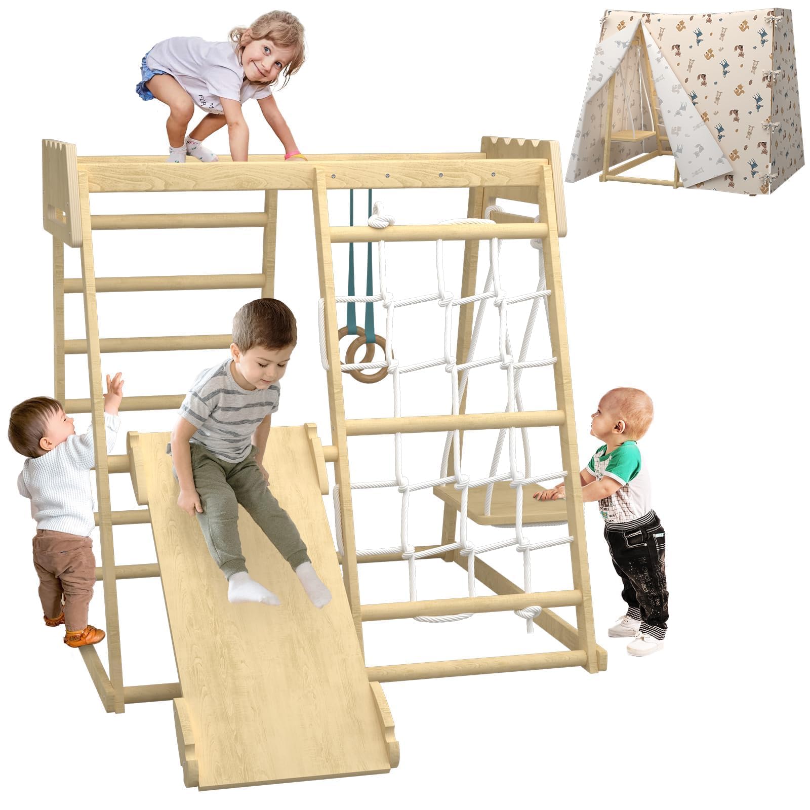 Indoor Climbing Wall Indoor Gym Swing Indoor Playground 8-in-1