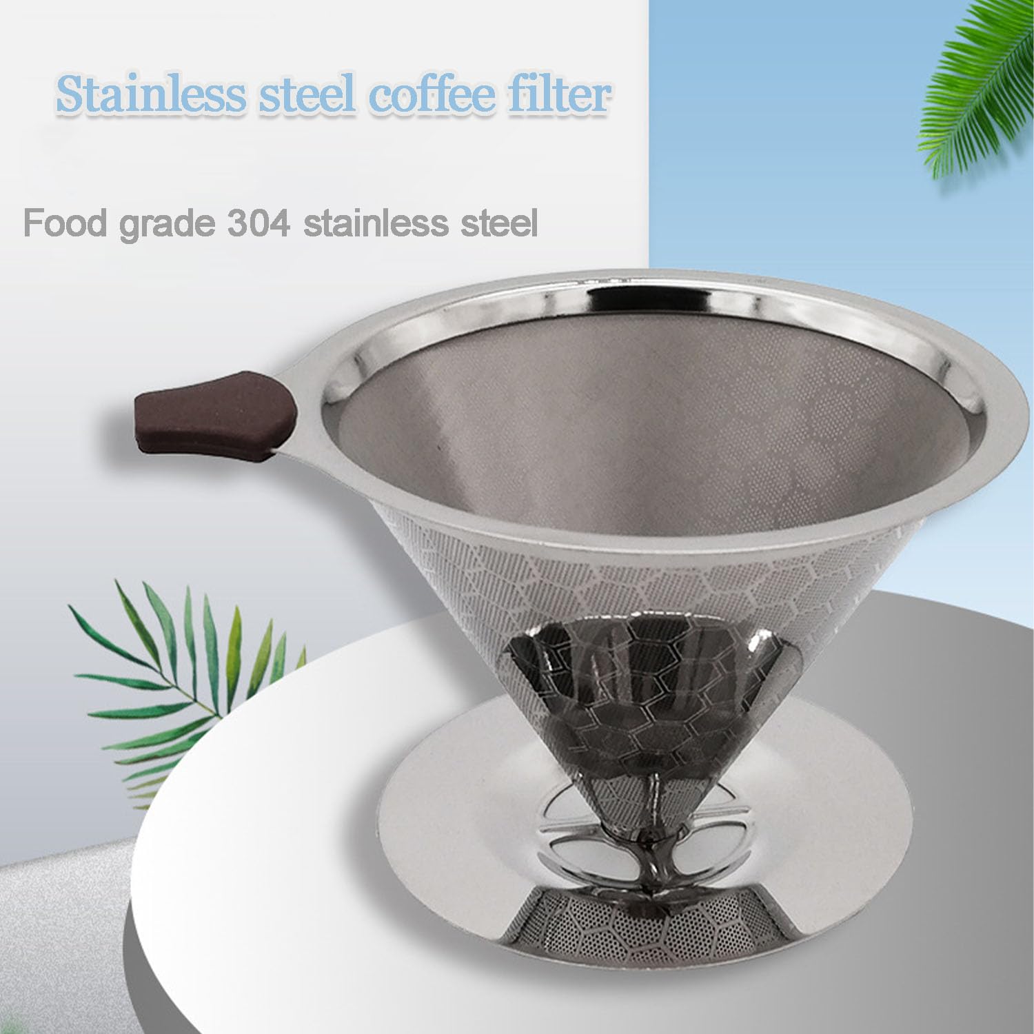 Filtro per Caffè Riutilizzabile, Filtro Permanente per Caffè, Filtro per Caffè Senza Carta, Filtro Da Caffè Permanente in Acciaio Inox, Tazza Filtro Caffè Supporto Senza Carta per 1 a 4 Tazze
