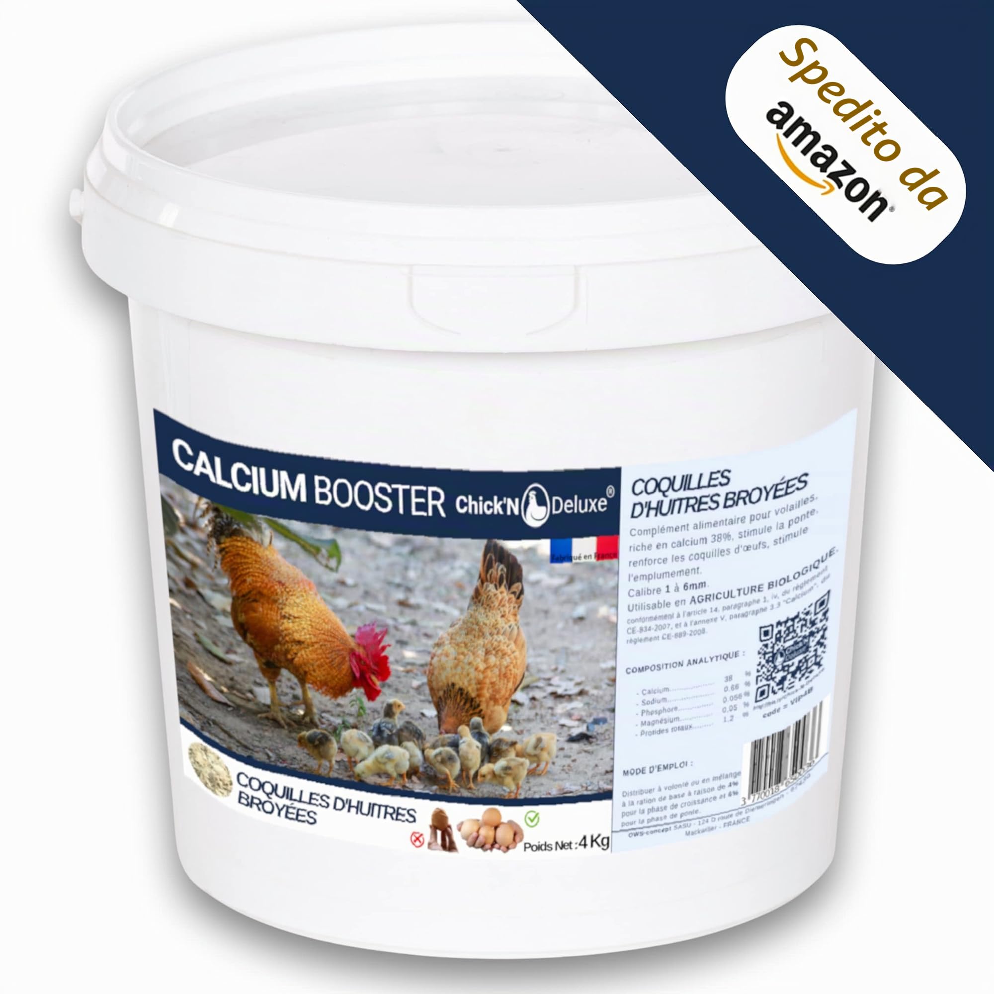 Chick'N Deluxe Calcium Booster 4Kg Gusci Ostrica Galline Ovaiole