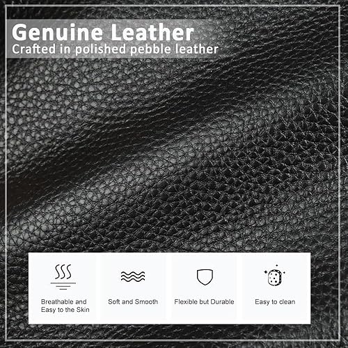 Miniatura 7 de befen Bolsos de hombro de cuero para mujer bolsos cruzados clásicos pequeños Negro, Marrón (Cognac Brown), Bronceado, Blanco