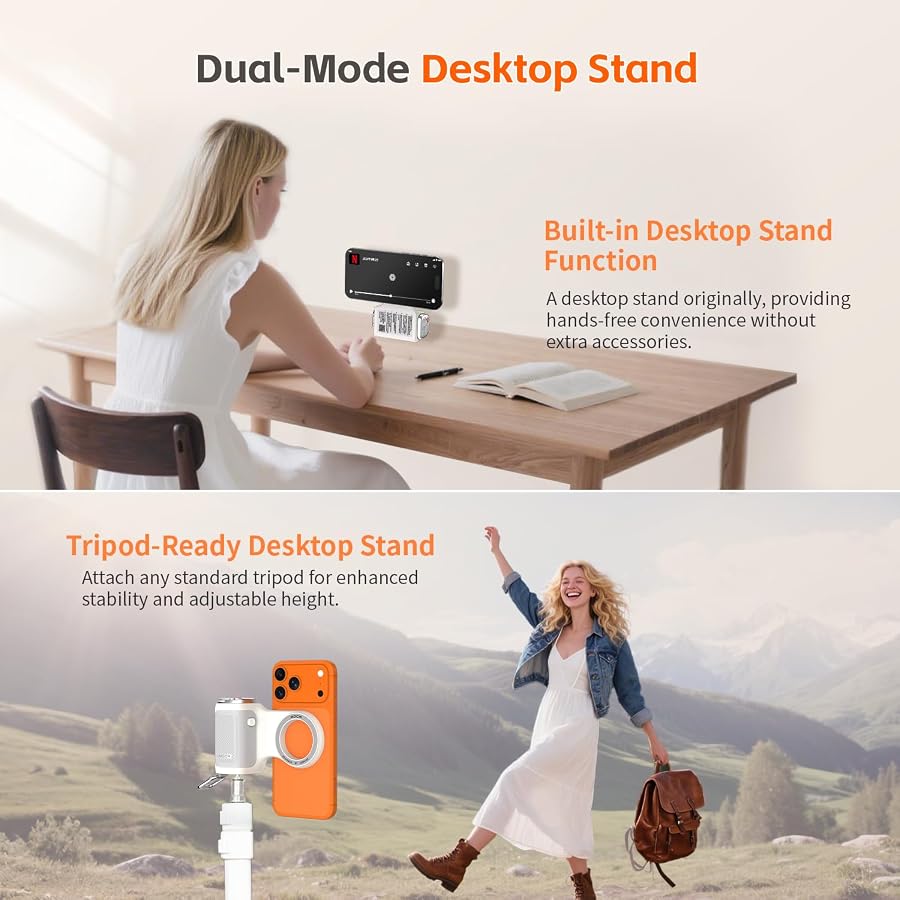 COMITOK MOCA - iPhone Camera Grip - for Native Camera Control with Removable Remote & Built-in Keychain, Magnetic Phone Camera Grip No Need App Support iOS26/17/18, Fun Shot Magnetic Grip with 1/4 Nut - image 8