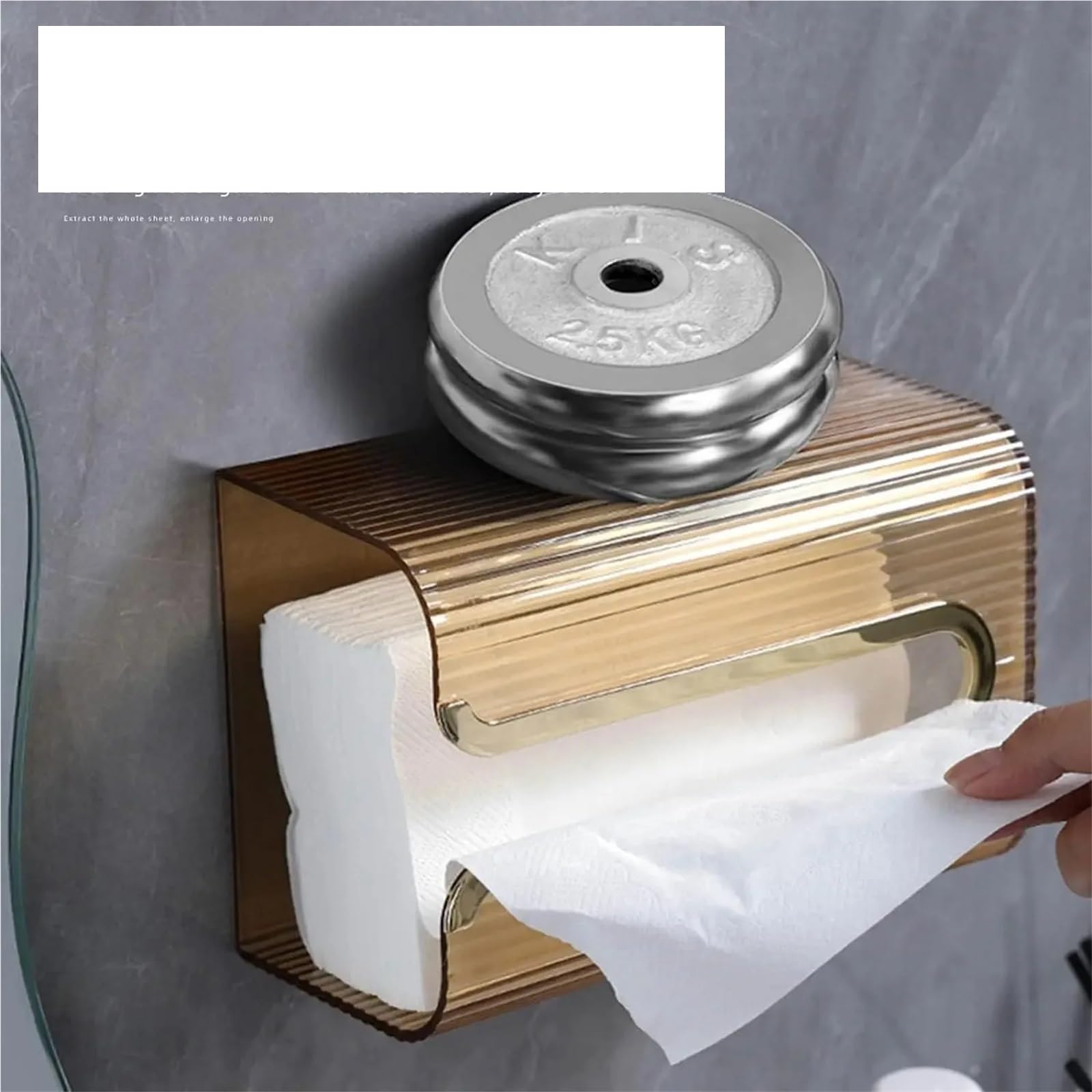 Portafazzoletti da Parete Porta Asciugamani di Carta, Dispenser di Asciugamani di Carta a Parete, Scatola di fazzoletti Adesivi for Bagno(Yellow)