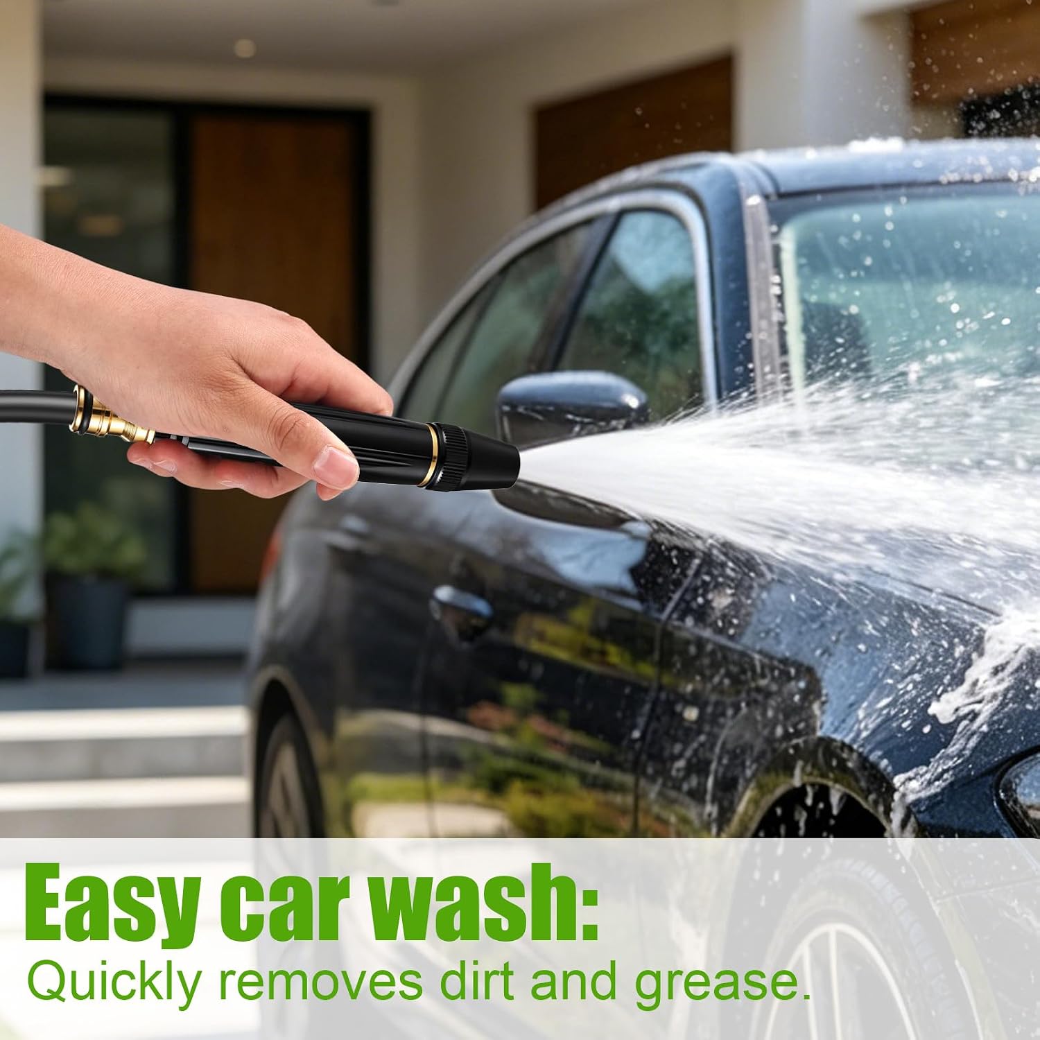 2026 Upgraded High Pressure Car Wash Water Gun Set, with Replacement Connectors & Snap Clip Adjustable Garden Hose Sprayer Nozzle for Watering Plants Vegetables & Car Washing
