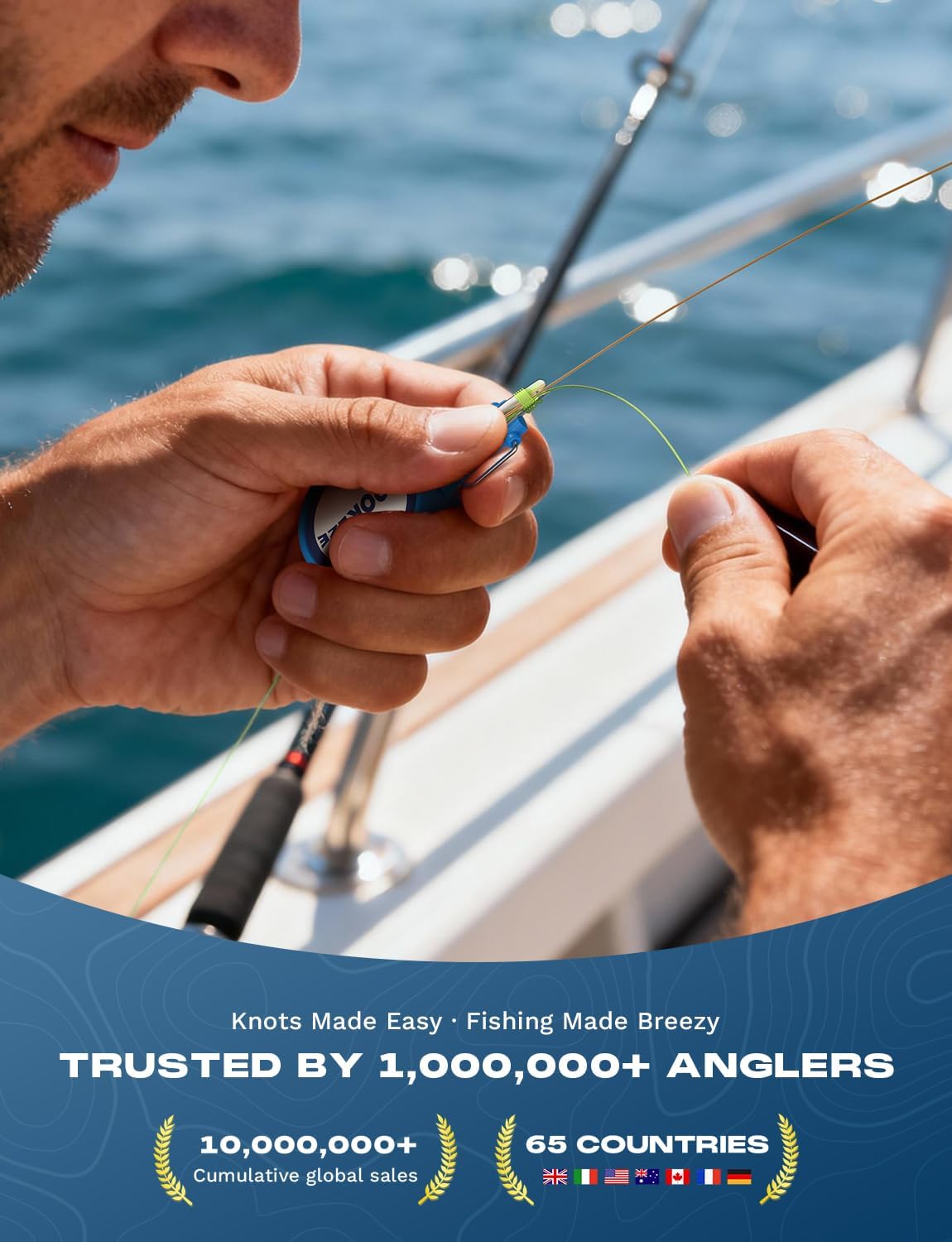 HOOK-EZE 4-in-1 Fishing Knot Tying Tool, Treble Hook Covers Keeps Lures Safe,HOOK-EZE FG Knot Tying Tool, GT Knot Assist for Braid to Leader Connection