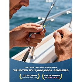 HOOK-EZE 4-in-1 Fishing Knot Tying Tool, Treble Hook Covers Keeps Lures Safe, Hook Sharpener, Lure Wraps for Fishing Rod, Line Cutter Accessories Gifts for Anglers Fishermen (MultiPro, Oceanblue)