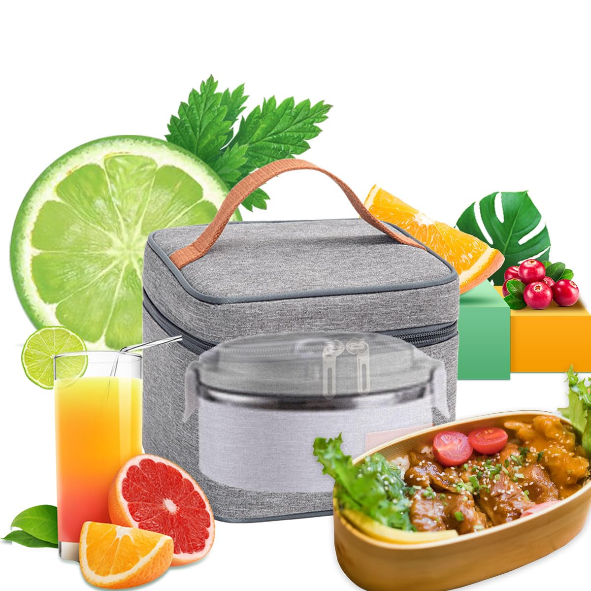 HOMESPON Borsa termica per il pranzo, per donne, adulti, lavoro, signore e uomini, borsa termica per il pranzo, per scuola, picnic o viaggi (rosa
