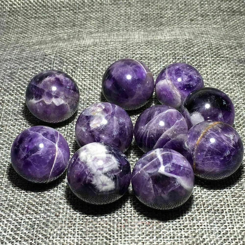 Esfera De Amatista De Ensueño Natural, Bola De Cristal De Cuarzo, Curación Reiki, 5 Uds.,5 Piezas (20-25 Mm)