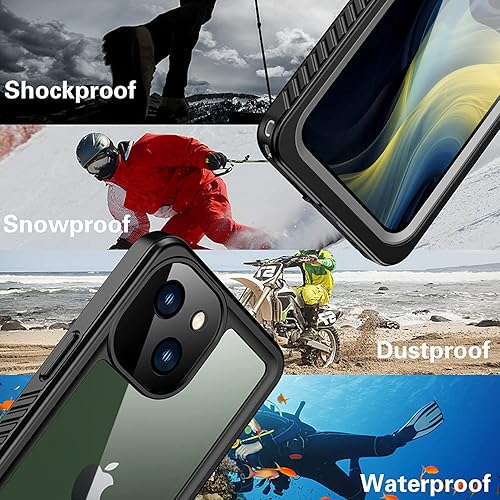 Miniatura 7 de Funda impermeable para iPhone 13 Mini, protector de pantalla integrado 16 pies militares a prueba de caídas IP68 bajo el agua a prueba de caídas de