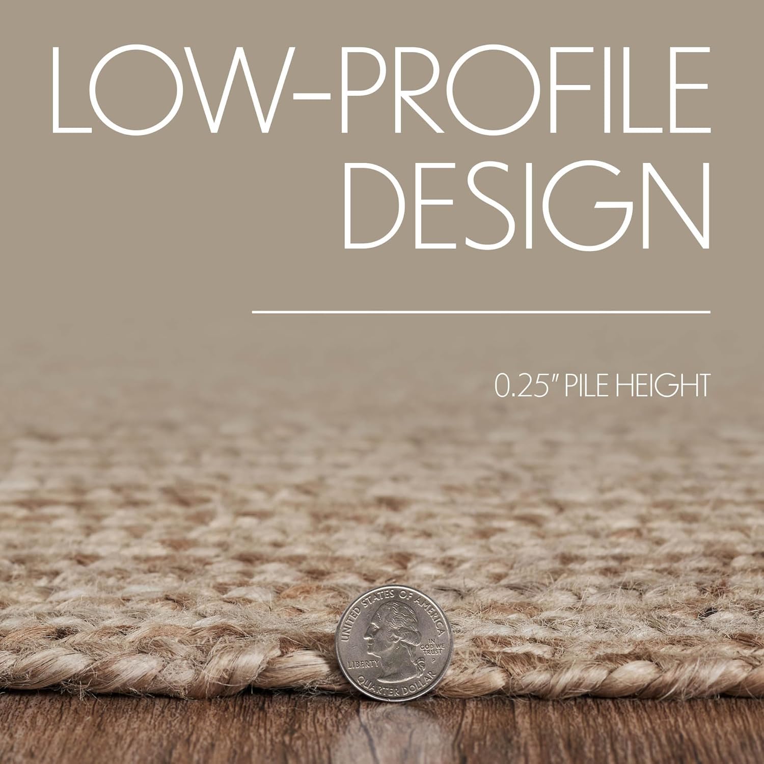 VHC Brands Jute Rug 17x48 w/Pad, Jute Area Rug, Accent Rug, Floor Decor, Braided, Natural Jute Collection, Oval 17x48, Natural