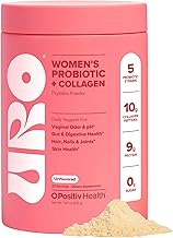 URO Women’s Probiotic + Collagen Peptides Powder – Vaginal, Skin & Gut Health In One Daily Scoop – With Hydrolyzed Collagen Peptides, Probiotic Blend, and XOS Prebiotics – 20 servings