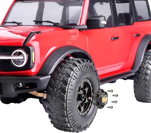 Miniatura 23 de HobbyPark Ruedas y neumáticos Beadlock de latón 1.0 para Traxxas TRX4M Piezas de actualización Axial SCX24 1/24 RC Crawler Reemplazo (paquete de 4)