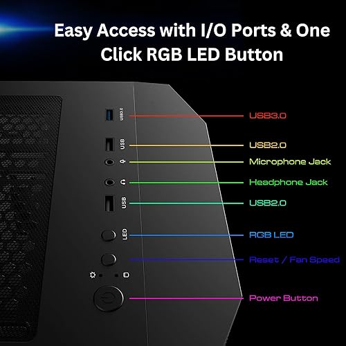 Miniatura 17 de GAMDIAS ATX Mid Tower ARGB - Carcasa para computadora de videojuegos con vidrio templado lateral, 4 ventiladores ARGB PWM integrados de 4.724 in