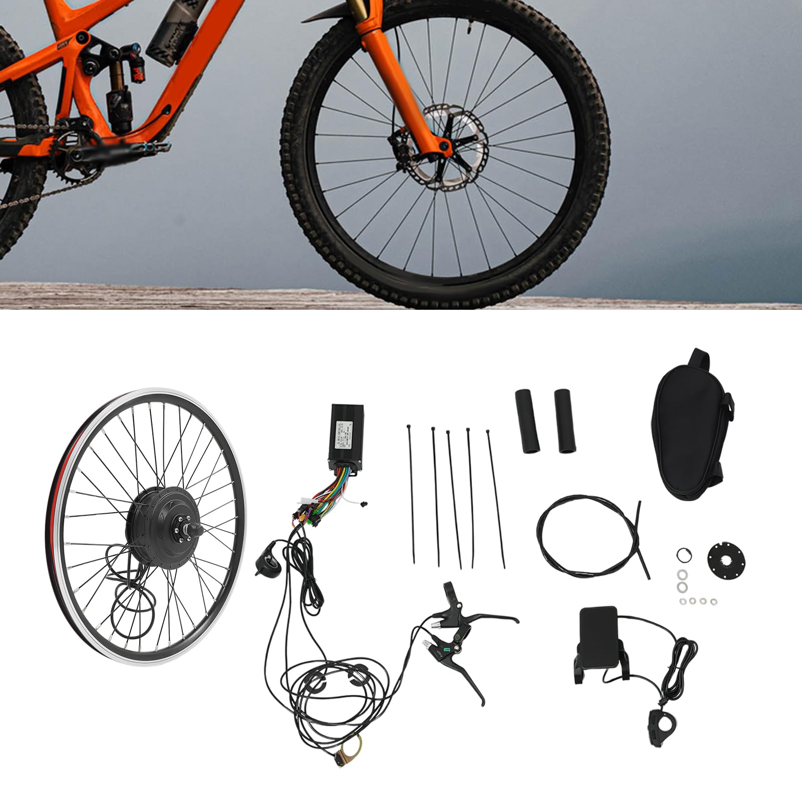 24 Zoll 36V 500W E-Bike Vorderrad Umbausatz LCD Motor Conversion Kit(außer Batterie)