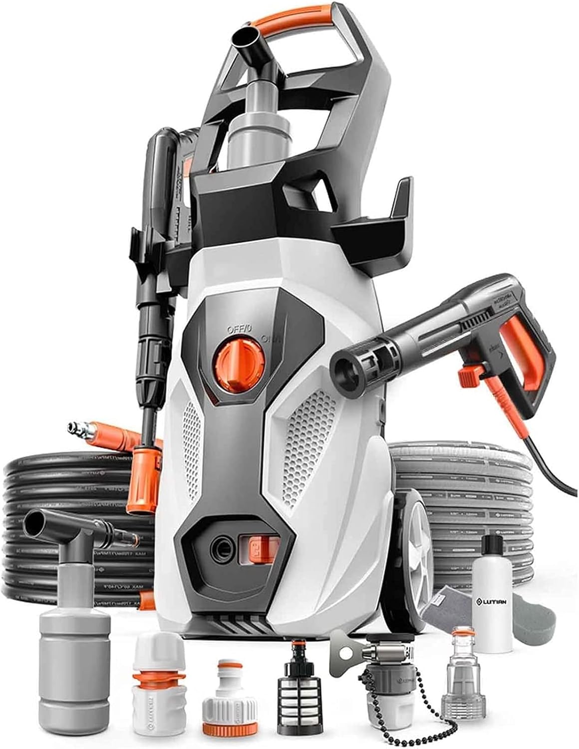 Marhd 1700w高圧洗浄機 家庭用洗車機 圧力130bar 流量540l H アウトレット Size Package Four ガンオフ時の自動シャットダウン 自吸式デュアルパーパス