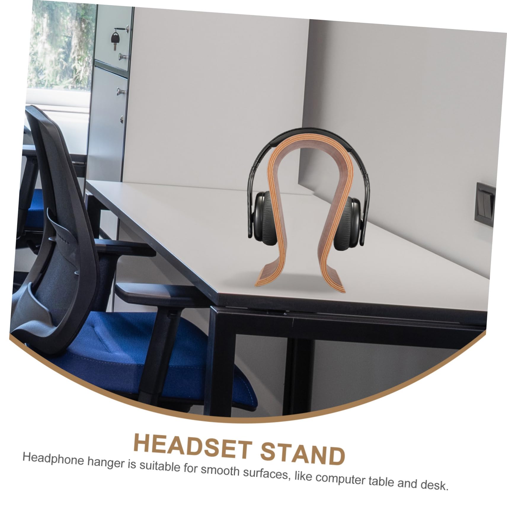 Soporte De Auriculares De Madera Natural Diseño u Estante para Auriculares para y Escuela Ahorrar y Organiza Escritorio