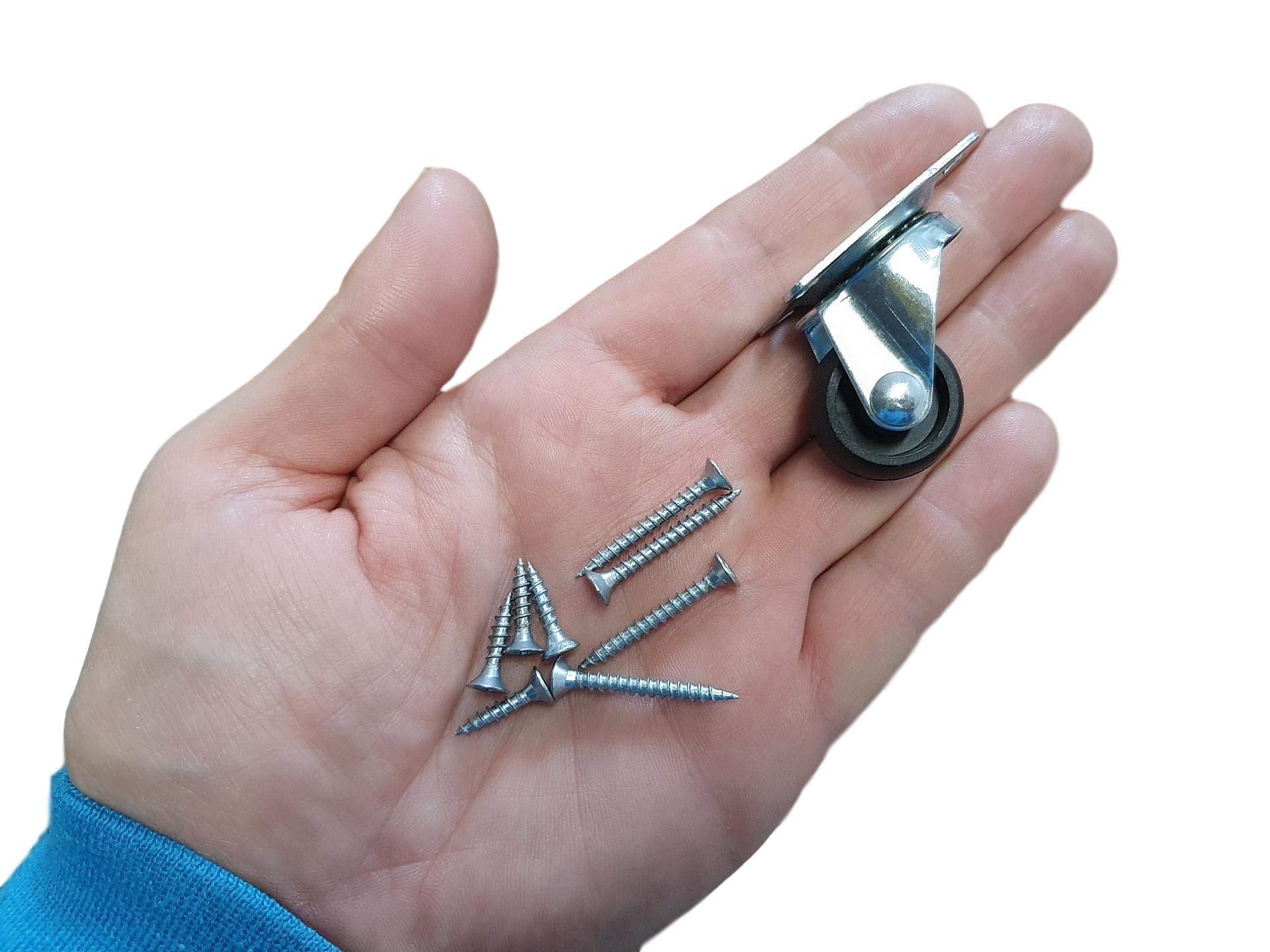 Set 8 Ruote Plastiche 25mm | Con Viti Di Montaggio | Per Mobili, Carrelli, Applicazioni Domestiche - Foto 10