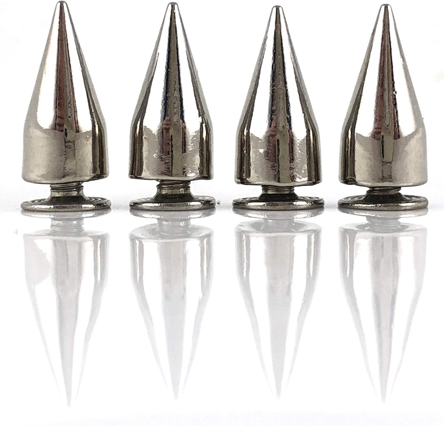 100 Sets Metal Bullet Cone Spikes Studs Screw Back Leather Craft Rivets Cone Spikes Metal Studs Punk Bags Belts Shoes Garment Accessories (Silver)
