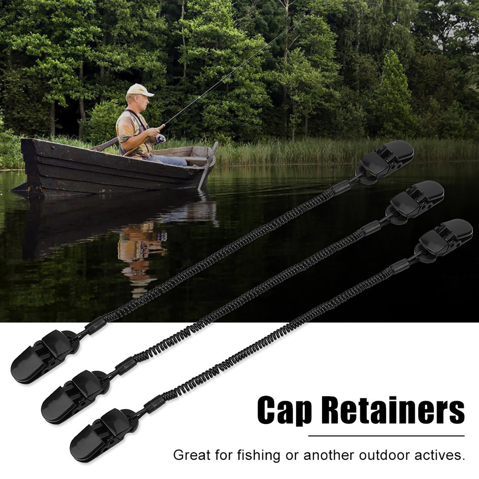 Alomejor 3 Unidades Clips para Sombrero, Accesorios para Fijar Sombrero con Cuerda de Seguridad Ajustable, Ideal para Golf, Pesca, Vela y Actividades al Aire